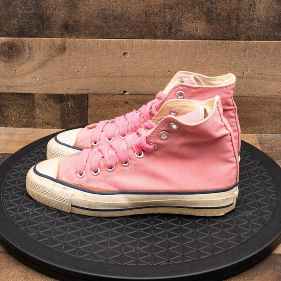 CONVERSE ALL STAR MADE IN USA DEADSTOCK 1980’S VINTAGE WOMENS SHOES PINK SZ 6 - Picture 7 of 11